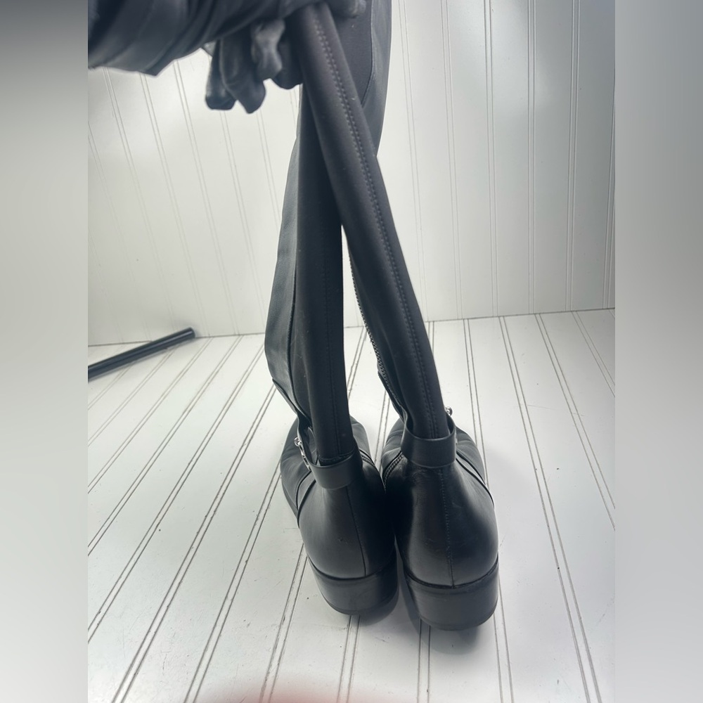 Michael Kors Hamilton Stretch Leather Knee High Riding Boots Womenโs Size 9M - Picture 6 of 10